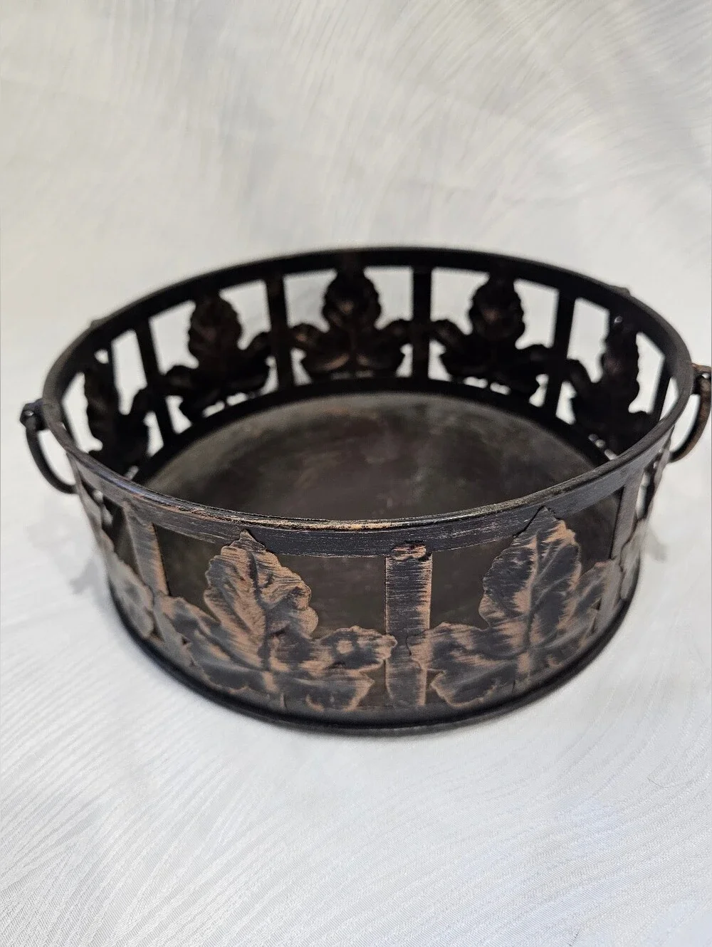 Decorative Metal Leaf Tray - dark Bronze